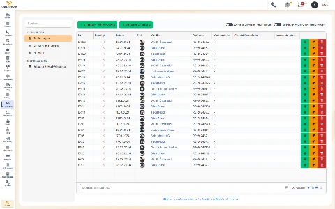 Eingangsrechnungen in weboffice mit Datum, Lieferant und Referenznummer